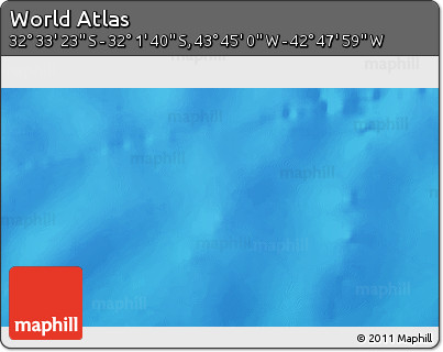 Physical 3D Map of the Area around 32° 17' 31" S, 43° 16' 29" W