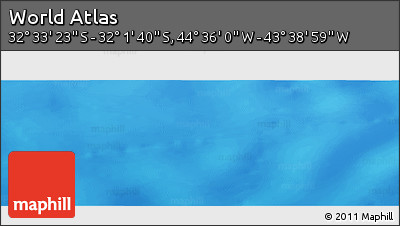 Physical Panoramic Map of the Area around 32° 17' 31" S, 44° 7' 30" W
