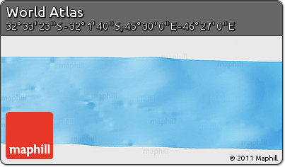 Physical Panoramic Map of the Area around 32° 17' 31" S, 45° 58' 30" E