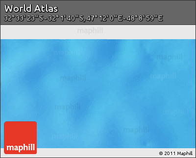 Physical 3D Map of the Area around 32° 17' 31" S, 47° 40' 29" E
