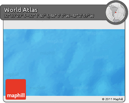 Physical 3D Map of the Area around 32° 17' 31" S, 47° 31' 29" W