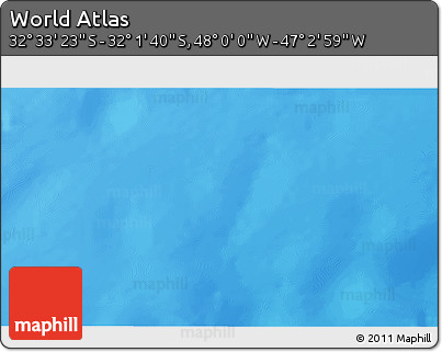 Physical 3D Map of the Area around 32° 17' 31" S, 47° 31' 29" W