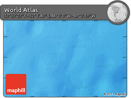 Shaded Relief Map of the Area around 32° 17' 31" S, 47° 31' 29" W