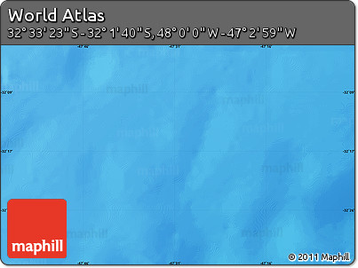 Shaded Relief Map of the Area around 32° 17' 31" S, 47° 31' 29" W