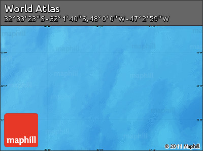 Shaded Relief Map of the Area around 32° 17' 31" S, 47° 31' 29" W