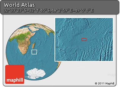 Satellite Location Map of the Area around 32° 17' 31" S, 48° 31' 29" E