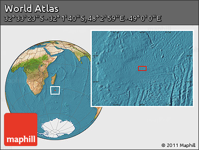 Satellite Location Map of the Area around 32° 17' 31" S, 48° 31' 29" E