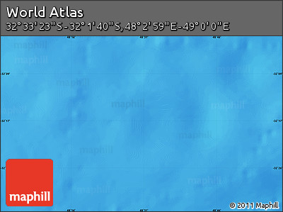 Physical Map of the Area around 32° 17' 31" S, 48° 31' 29" E