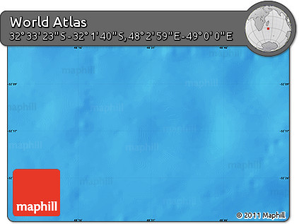 Shaded Relief Map of the Area around 32° 17' 31" S, 48° 31' 29" E
