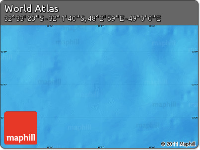 Shaded Relief Map of the Area around 32° 17' 31" S, 48° 31' 29" E