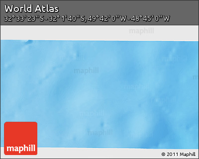 Physical 3D Map of the Area around 32° 17' 31" S, 49° 13' 30" W