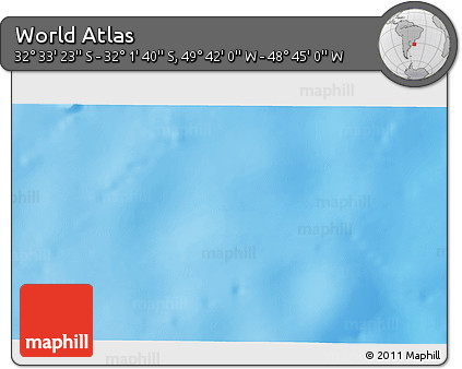 Shaded Relief 3D Map of the Area around 32° 17' 31" S, 49° 13' 30" W