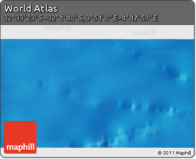 Shaded Relief 3D Map of the Area around 32° 17' 31" S, 4° 19' 30" E