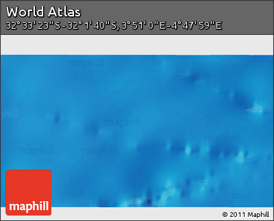 Shaded Relief 3D Map of the Area around 32° 17' 31" S, 4° 19' 30" E
