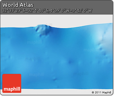 Physical 3D Map of the Area around 32° 17' 31" S, 4° 10' 30" W