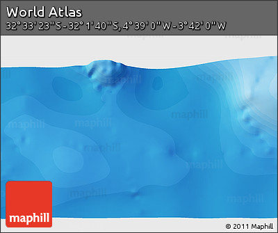Political 3D Map of the Area around 32° 17' 31" S, 4° 10' 30" W
