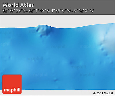 Shaded Relief 3D Map of the Area around 32° 17' 31" S, 4° 10' 30" W
