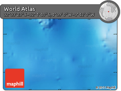 Physical Map of the Area around 32° 17' 31" S, 4° 10' 30" W