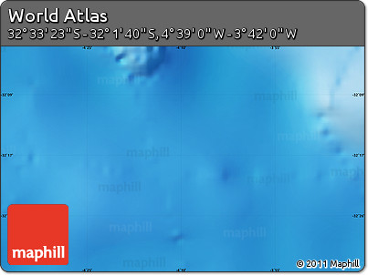 Physical Map of the Area around 32° 17' 31" S, 4° 10' 30" W