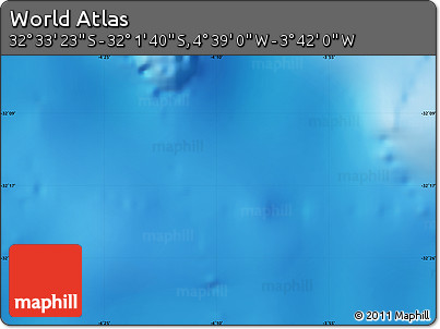 Shaded Relief Map of the Area around 32° 17' 31" S, 4° 10' 30" W