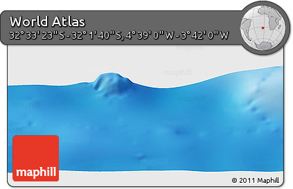 Physical Panoramic Map of the Area around 32° 17' 31" S, 4° 10' 30" W