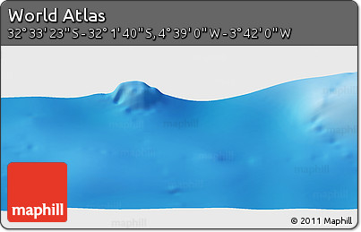 Physical Panoramic Map of the Area around 32° 17' 31" S, 4° 10' 30" W