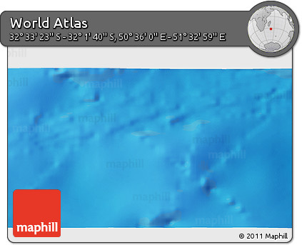 Physical 3D Map of the Area around 32° 17' 31" S, 51° 4' 30" E
