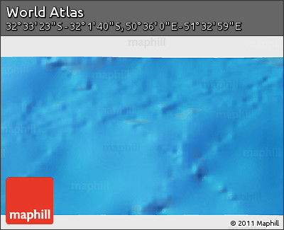 Physical 3D Map of the Area around 32° 17' 31" S, 51° 4' 30" E