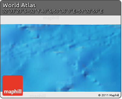Physical 3D Map of the Area around 32° 17' 31" S, 51° 4' 30" E