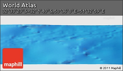 Physical Panoramic Map of the Area around 32° 17' 31" S, 51° 4' 30" E