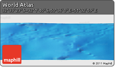 Physical Panoramic Map of the Area around 32° 17' 31" S, 51° 4' 30" E