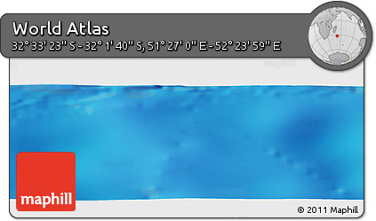 Physical Panoramic Map of the Area around 32° 17' 31" S, 51° 55' 29" E
