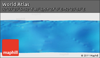 Physical Panoramic Map of the Area around 32° 17' 31" S, 51° 55' 29" E