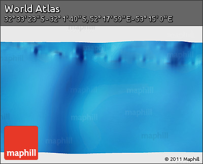 Physical 3D Map of the Area around 32° 17' 31" S, 52° 46' 29" E