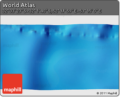 Physical 3D Map of the Area around 32° 17' 31" S, 52° 46' 29" E