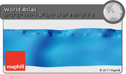 Physical Panoramic Map of the Area around 32° 17' 31" S, 52° 46' 29" E