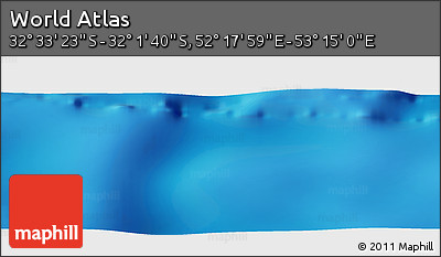 Physical Panoramic Map of the Area around 32° 17' 31" S, 52° 46' 29" E