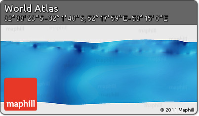 Physical Panoramic Map of the Area around 32° 17' 31" S, 52° 46' 29" E