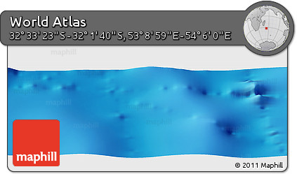 Physical Panoramic Map of the Area around 32° 17' 31" S, 53° 37' 30" E