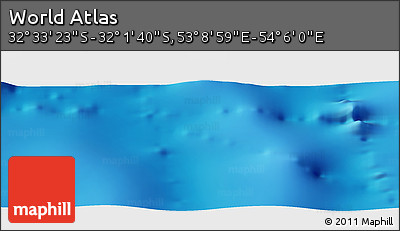 Physical Panoramic Map of the Area around 32° 17' 31" S, 53° 37' 30" E