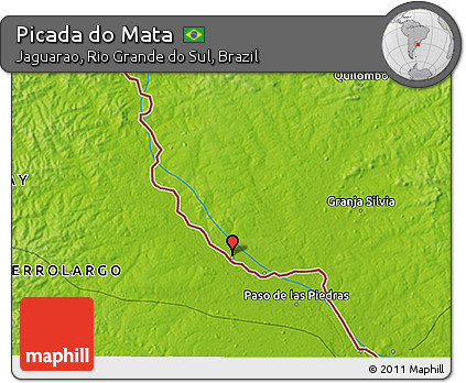 Physical 3D Map of Picada Do Mata