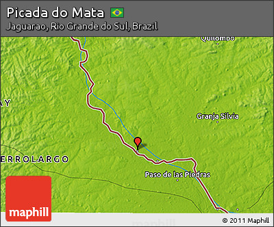 Physical 3D Map of Picada Do Mata