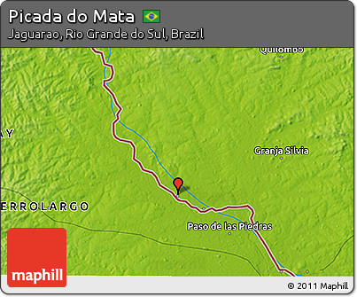 Physical 3D Map of Picada Do Mata