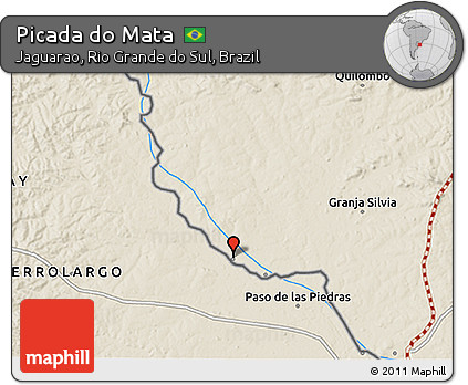 Shaded Relief 3D Map of Picada Do Mata