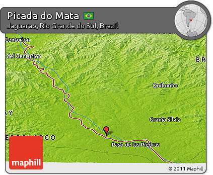 Physical Panoramic Map of Picada Do Mata