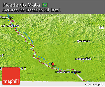 Physical Panoramic Map of Picada Do Mata