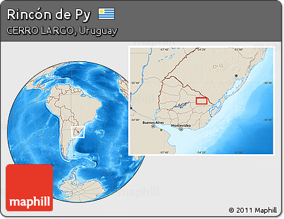Shaded Relief Location Map of Rincón De Py