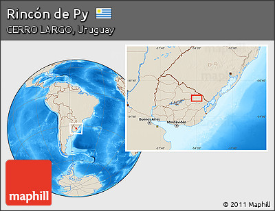 Shaded Relief Location Map of Rincón De Py