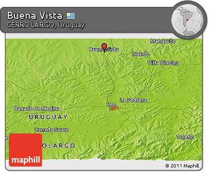 Physical Panoramic Map of Buena Vista