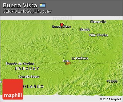 Physical Panoramic Map of Buena Vista